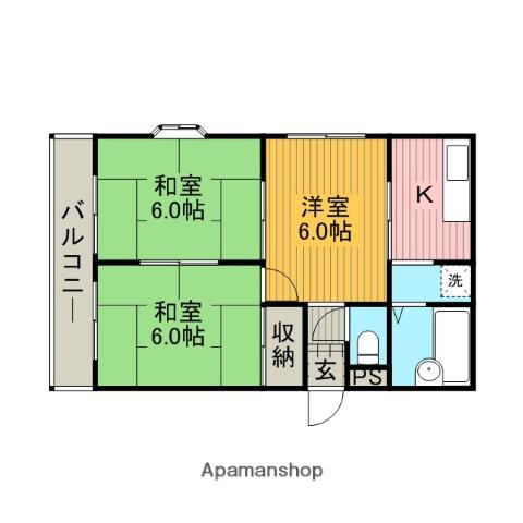 コーポ横山(3K/2階)の間取り写真