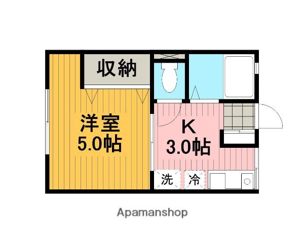 シティハイムSUGAMI Ⅱ(1K/2階)の間取り写真
