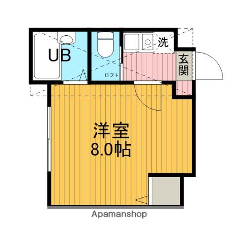 ラ・シャンス東橋本第3 2号棟(1K/2階)の間取り写真
