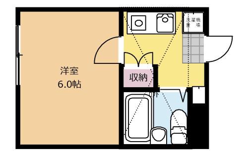ウッドベル(1K/1階)の間取り写真