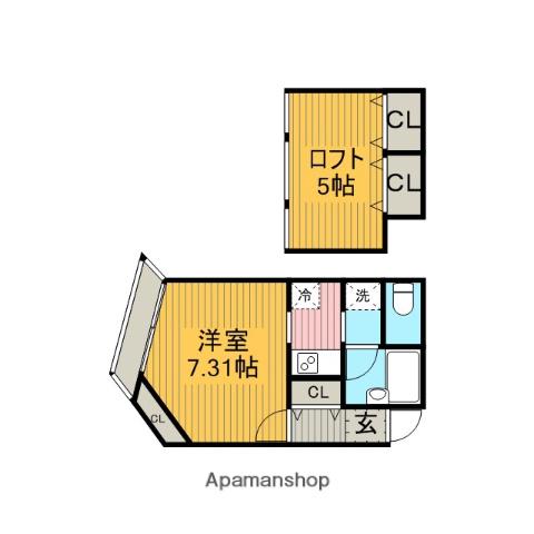 パレス相模大野(1K/1階)の間取り写真
