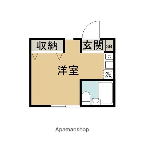 パールグレーK5(ワンルーム/1階)の間取り写真