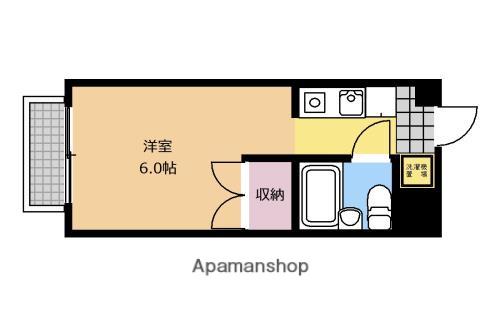 メゾンドレーヌ(ワンルーム/2階)の間取り写真
