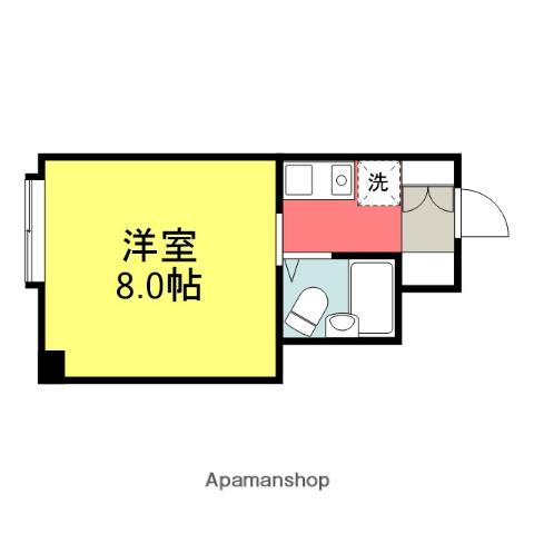 ラカセッタ(ワンルーム/3階)の間取り写真