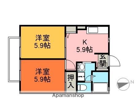 フ・ミール(2K/2階)の間取り写真