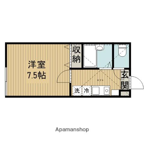 ラファエロ(1K/1階)の間取り写真