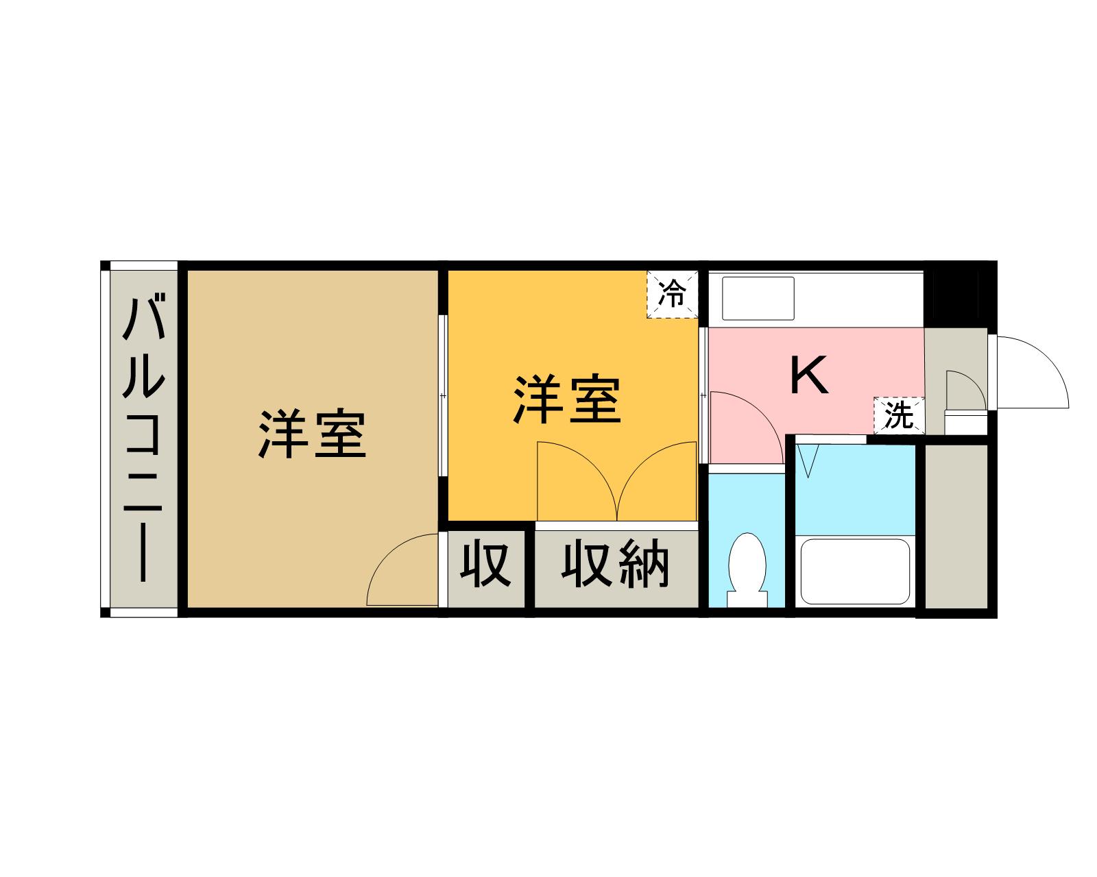 シャトレーオール(2K/1階)の間取り写真