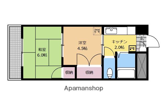 シャトレーオール(2K/1階)の間取り写真