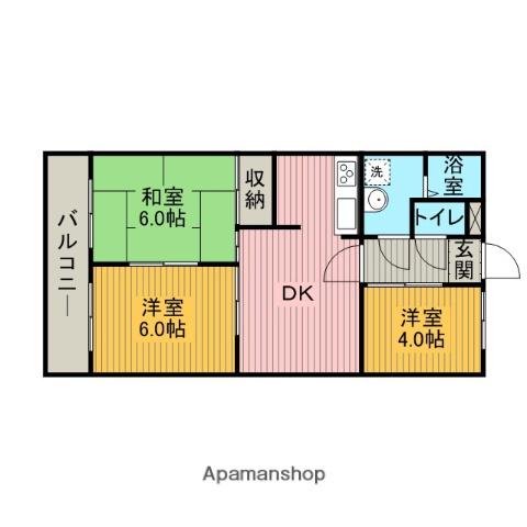 プレジオ小山2(3DK/3階)の間取り写真