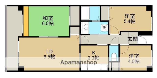 コーポレート相模原三丁目(3LDK/7階)の間取り写真