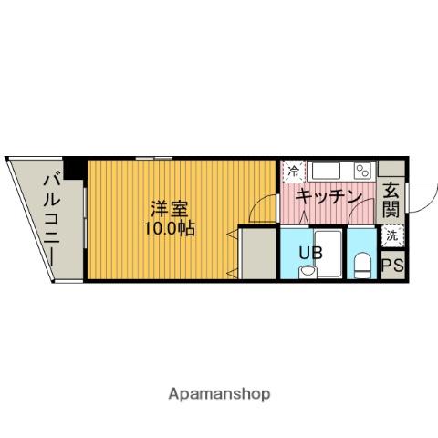 ヤジマビル(1K/4階)の間取り写真