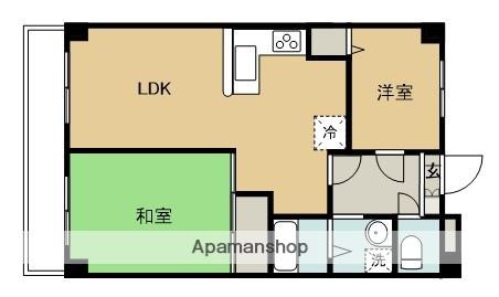 コマヤビルⅡ(2LDK/6階)の間取り写真