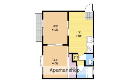 メゾンサンマルサン(2DK/2階)の間取り写真