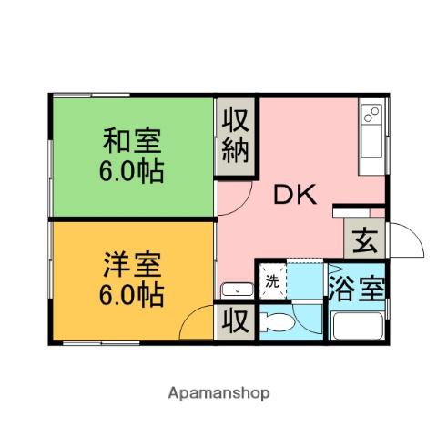 シティハイムシャトレー(2DK/1階)の間取り写真