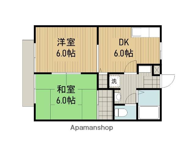 シャープハイツ(2DK/1階)の間取り写真