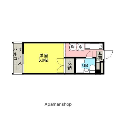 タツミハイツ(ワンルーム/3階)の間取り写真