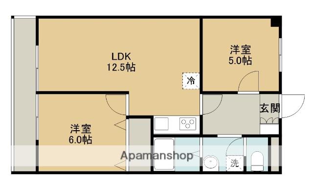 フユーグマンション(2LDK/3階)の間取り写真