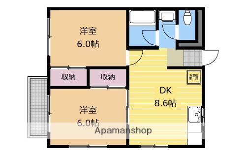 メゾン・ミニヨンヌB(2DK/2階)の間取り写真