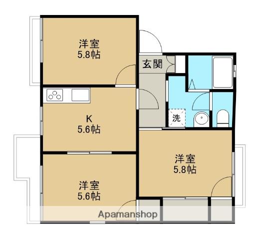 メゾンA(3K/2階)の間取り写真