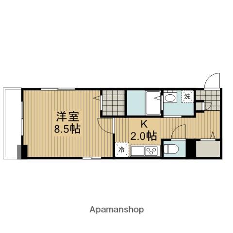 メゾンタナカⅢ(1K/8階)の間取り写真
