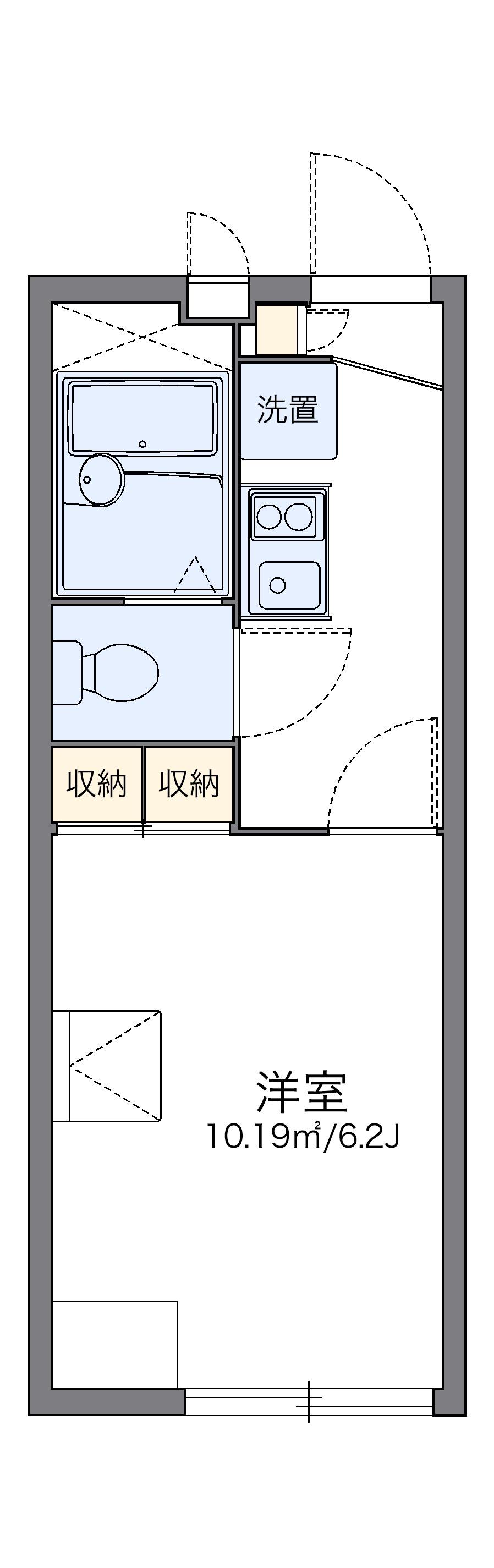 レオパレスサンピュアⅠ(1K/2階)の間取り写真