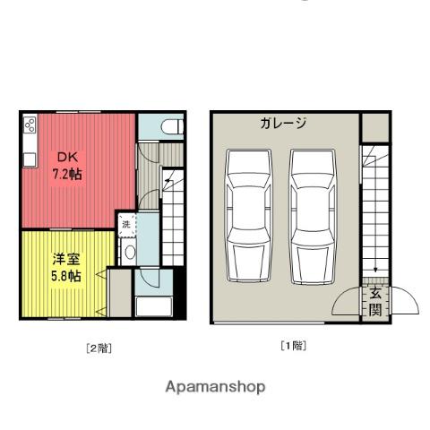 ロイヤルガレージ町田(1DK)の間取り写真