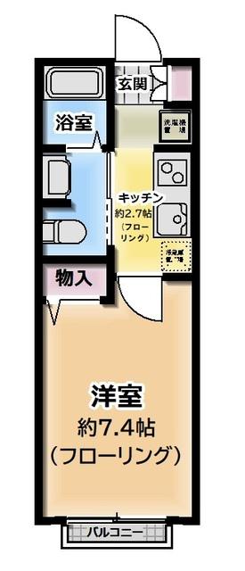 リヴェール東林間(1K/1階)の間取り写真