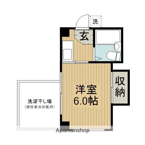 ハウステリア大野(1K/2階)の間取り写真