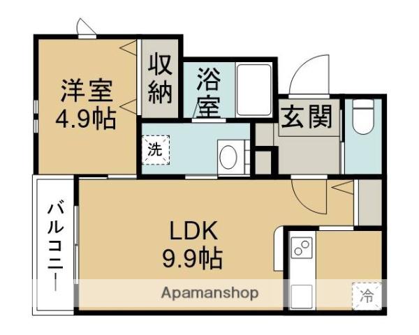 PRIMEL(1LDK/3階)の間取り写真