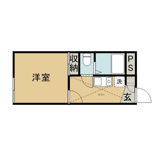 レオパレスグランドKIⅡ(1K/1階)の間取り写真