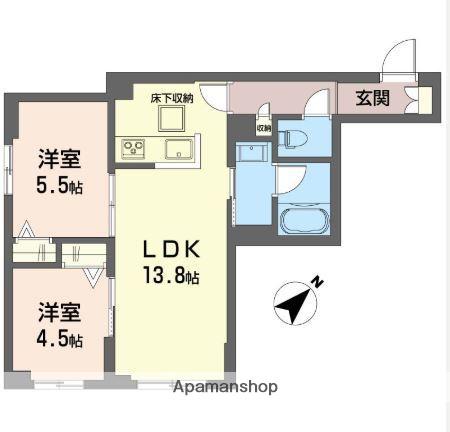 ラフィーネ(2LDK/1階)の間取り写真