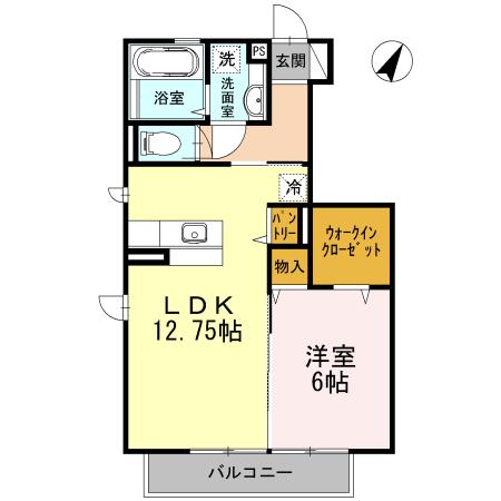 セレーナ(1LDK/1階)の間取り写真