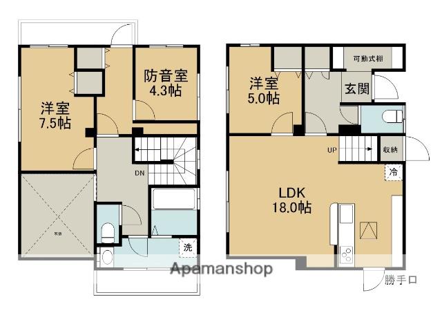 京王電鉄相模原線 多摩境駅 徒歩15分 2階建 築18年(3LDK)の間取り写真