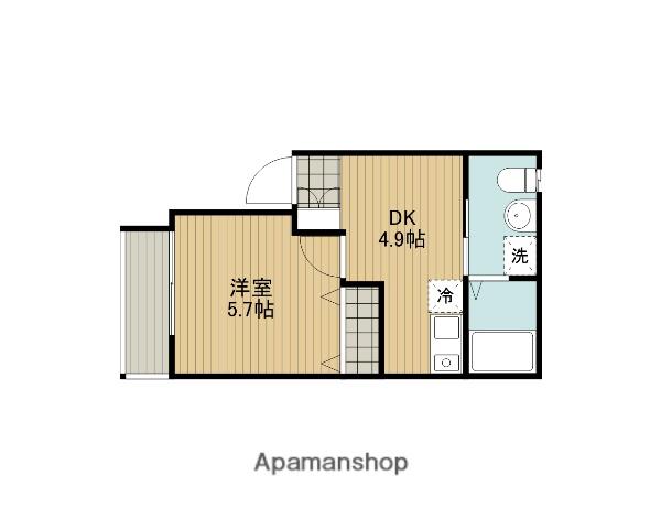 H・Sビル(1DK/2階)の間取り写真