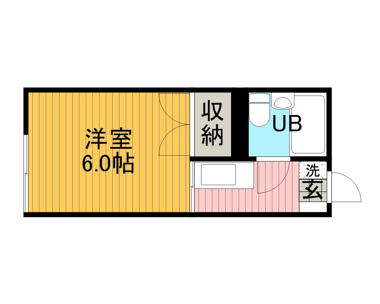 ハイツ井上B(1K/2階)の間取り写真