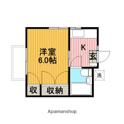 ハイムKS(1K/2階)の間取り写真