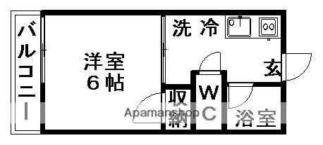 ビクトリアミューズ(1K/2階)の間取り写真
