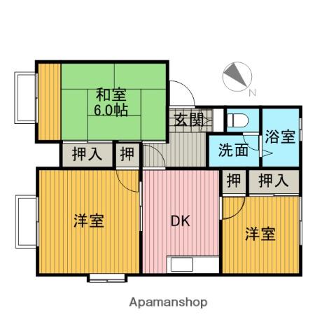グランドソレイユ(3K/2階)の間取り写真