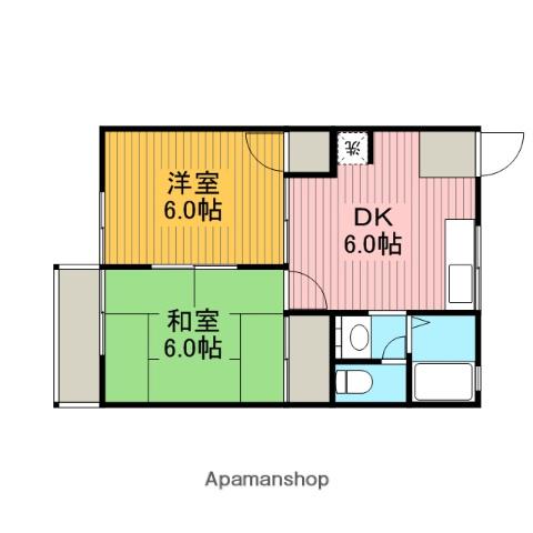 ハイツリバーサイド2(2DK/2階)の間取り写真