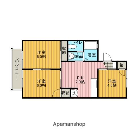 フォーリスト富士見(3DK/2階)の間取り写真