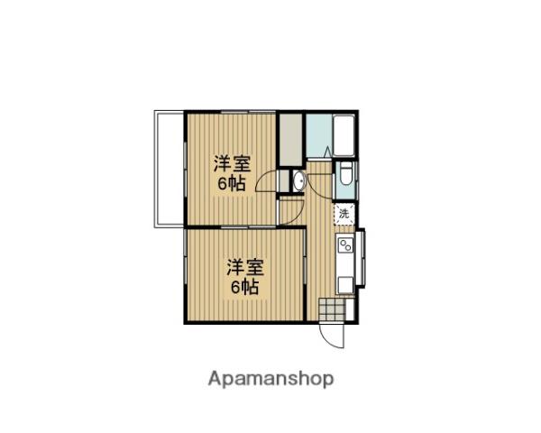 ハイツグロリア(2K/1階)の間取り写真