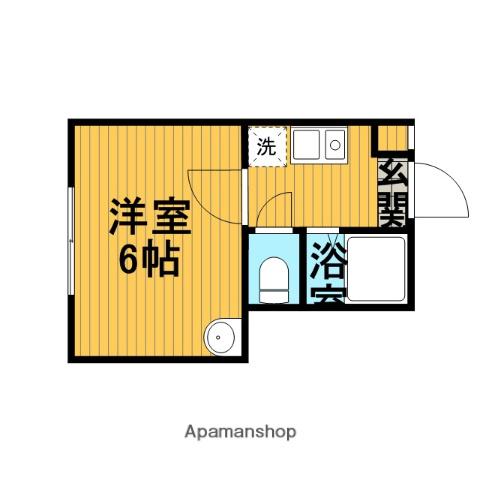 ロッシェル共和3号棟(1K/2階)の間取り写真
