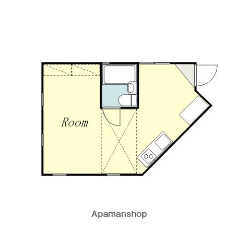 小田急電鉄江ノ島線 東林間駅 徒歩9分 2階建 築19年(ワンルーム/2階)の間取り写真