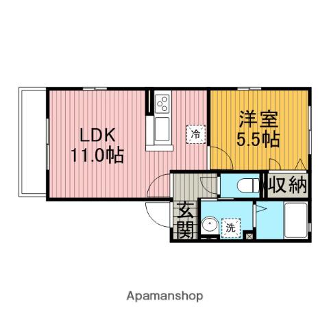 LA MIA CASA.M(1LDK/2階)の間取り写真
