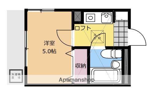 ベルメゾン21相模大野(1K/1階)の間取り写真