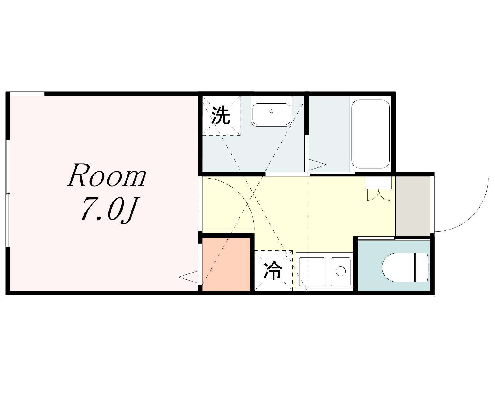 アペックス北里(1K/2階)の間取り写真