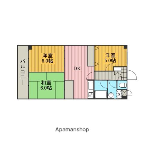 シャネレードMK(3DK/3階)の間取り写真