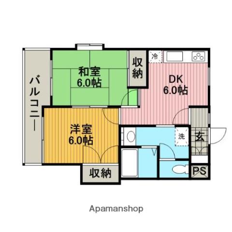 プチメゾン木曽パートⅠ(2DK/1階)の間取り写真
