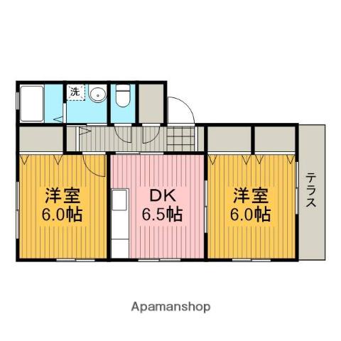 ガッレリアD(2DK/1階)の間取り写真