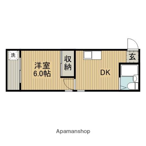 グリーンフィールド(1DK/3階)の間取り写真